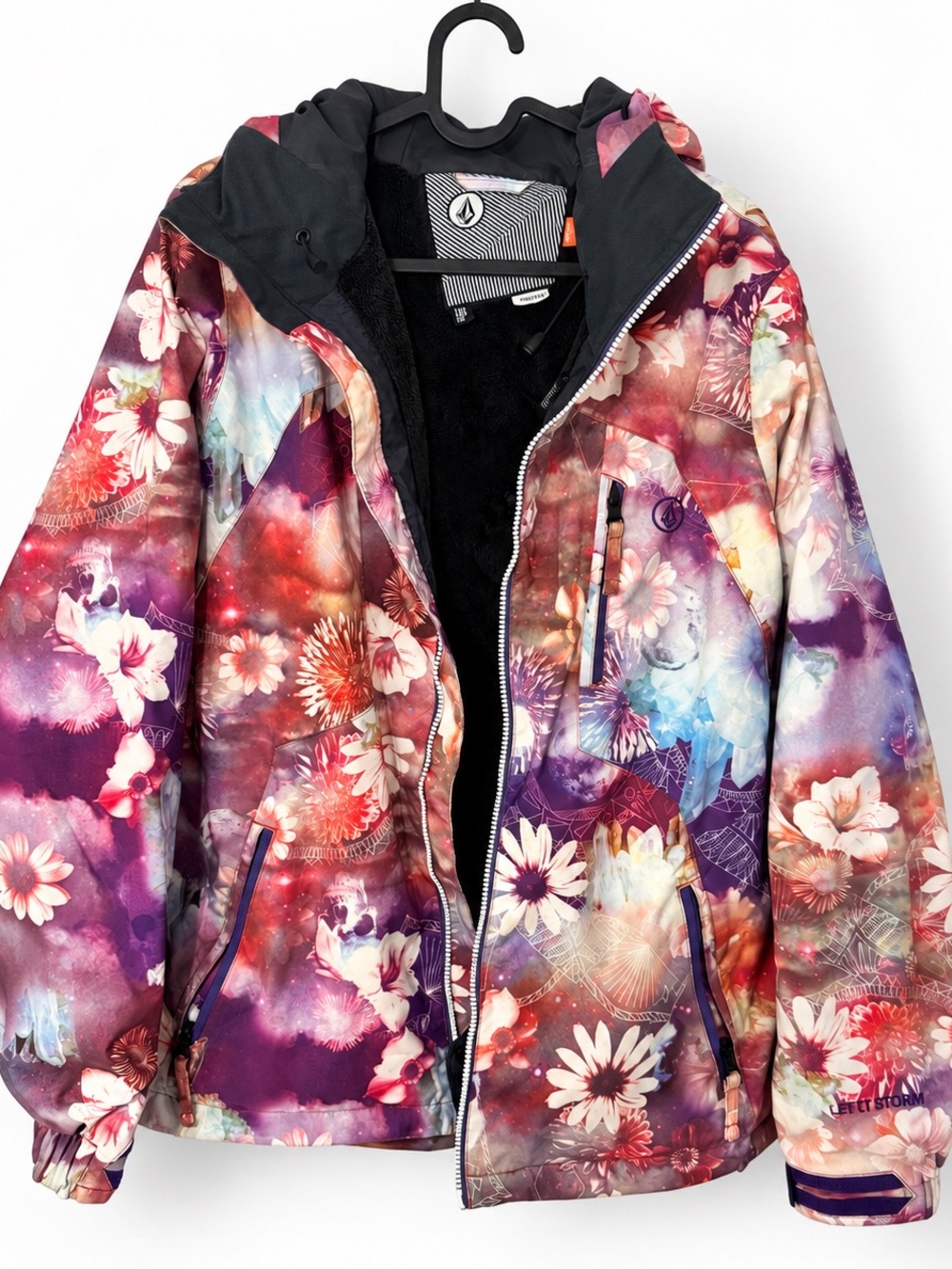 LG Women’s Floral Multicolor Ski Jacket with Black Hood